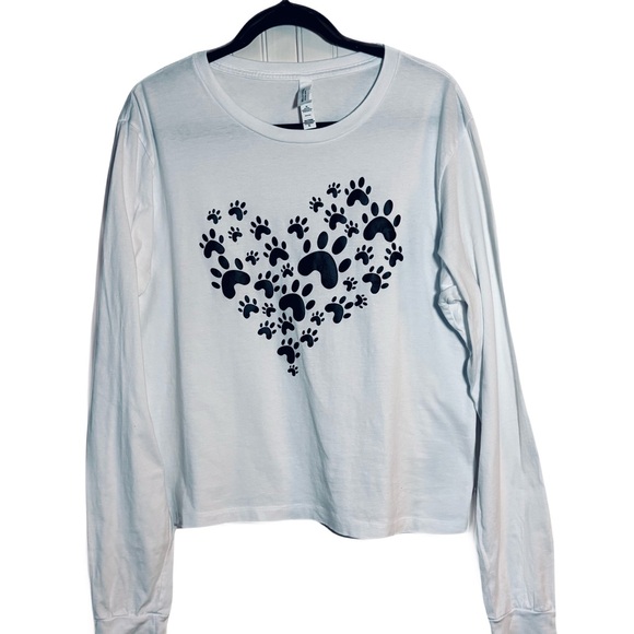 Bella Canvas Tops - Heart Paw Print Long Sleeve Shirt Bella Canvas size XL